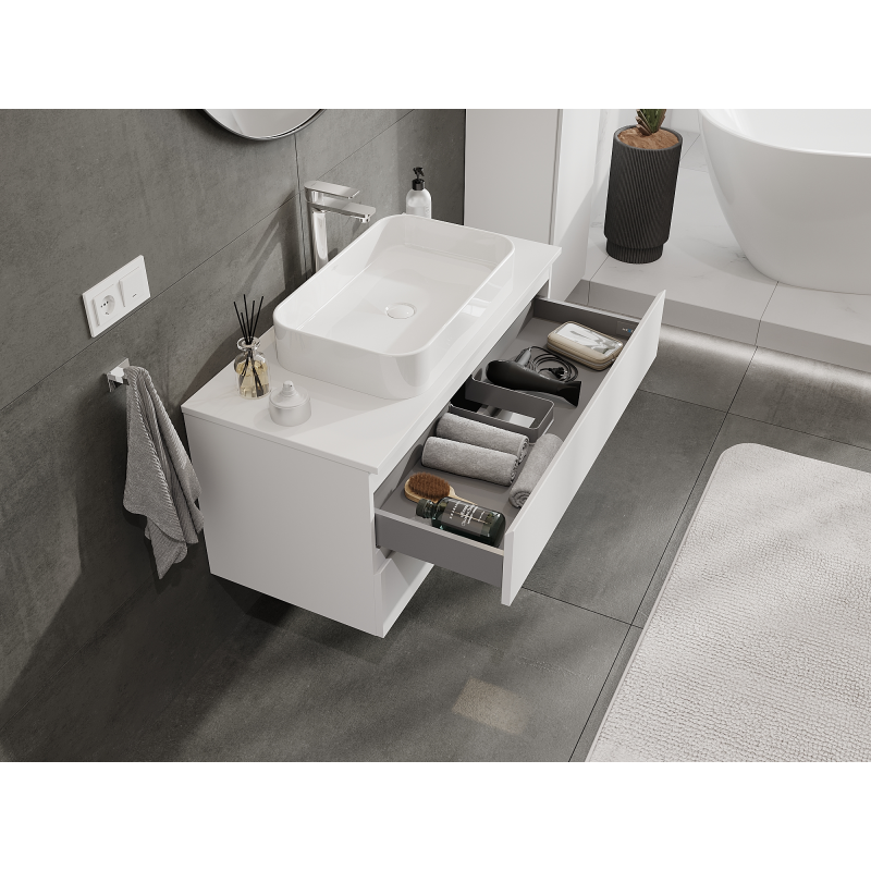 Mexen Orio badkamerkast 100 cm, 2 laden, wit mat - 91A10-10047-2-BFF01