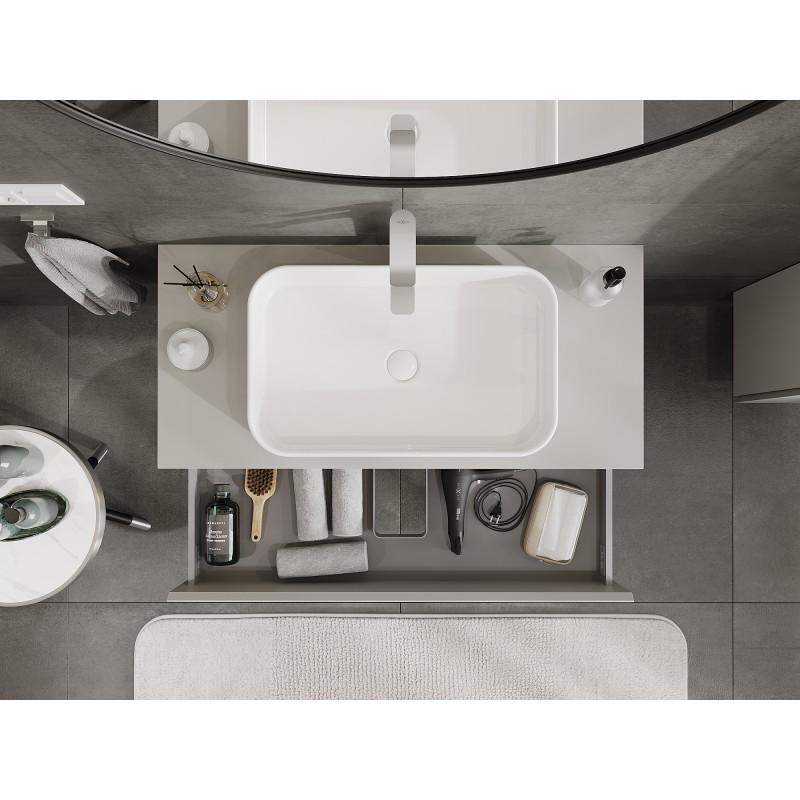 Mexen Orio 100 cm Bathroom Cabinet with Basin, 2 Drawers, Matte Grey - 91A10-10047-2-BFF62