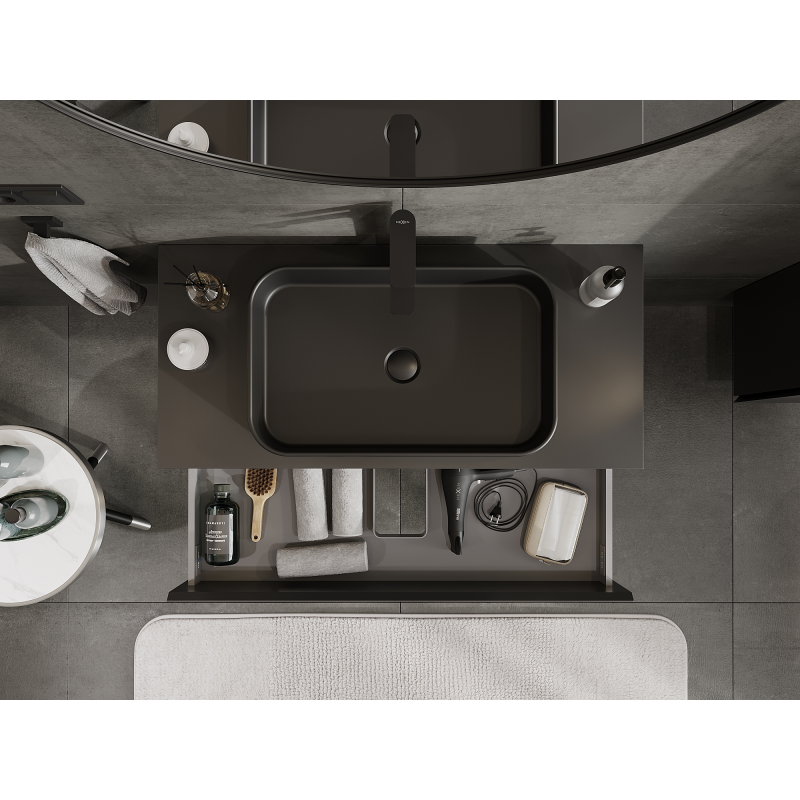 Mexen Orio badkamerkast onder de wastafel 100 cm, 2 lades, zwart mat - 91A10-10047-2-BFF71