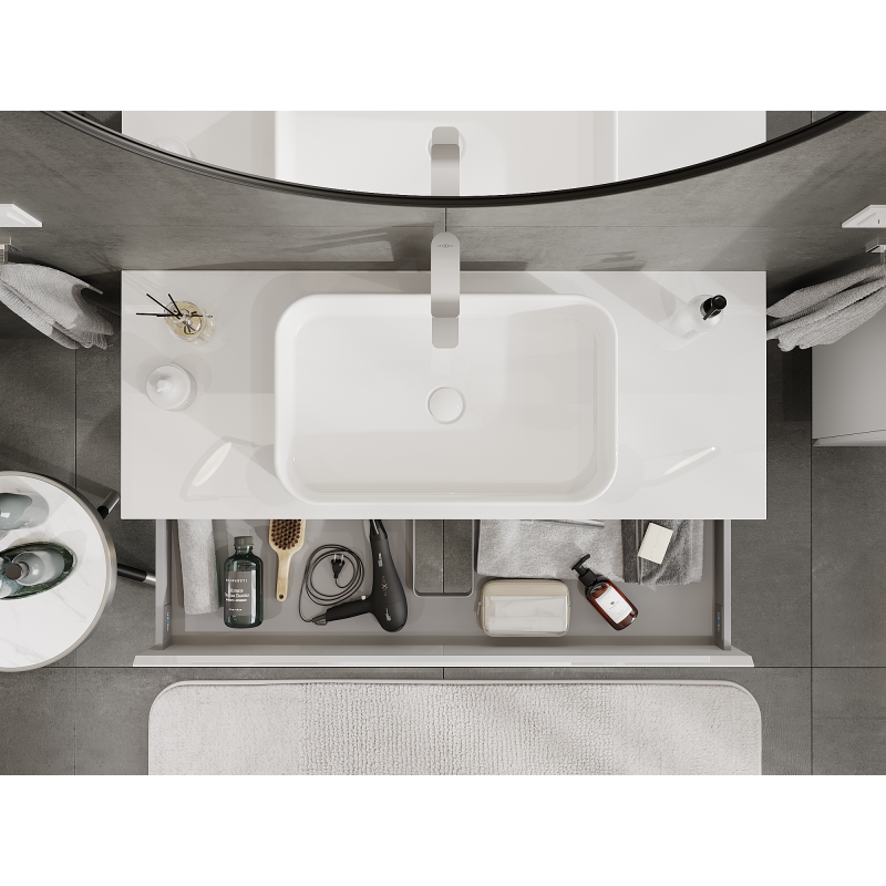 Mexen Orio meuble de salle de bains sous lavabo 120 cm, 1 tiroir, blanc brillant - 91A10-12023-1-BF00