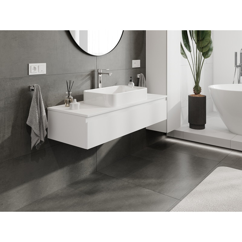 Mexen Orio bathroom cabinet for washbasin 120 cm, 1 drawer, white matte - 91A10-12023-1-BF01