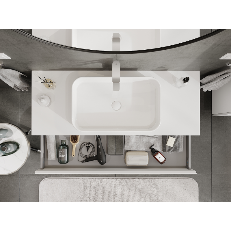 Mexen Orio armadietto da bagno sottolavabo 120 cm, 1 cassetto, bianco opaco - 91A10-12023-1-BF01