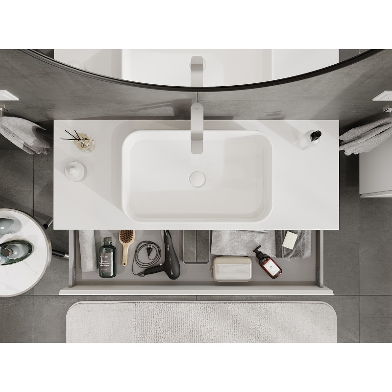 Mexen Orio bathroom cabinet for washbasin 120 cm, 1 drawer, white matte - 91A10-12023-1-BF01