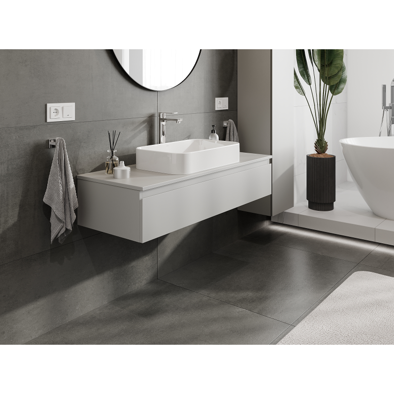 Mexen Orio armário de casa de banho sob o lavatório 120 cm, 1 gaveta, cinza mate - 91A10-12023-1-BF62