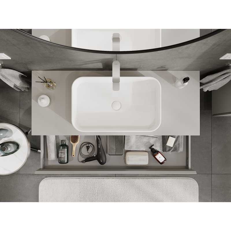 Mexen Orio badrumsskåp under vask 120 cm, 1 låda, grå matt - 91A10-12023-1-BF62