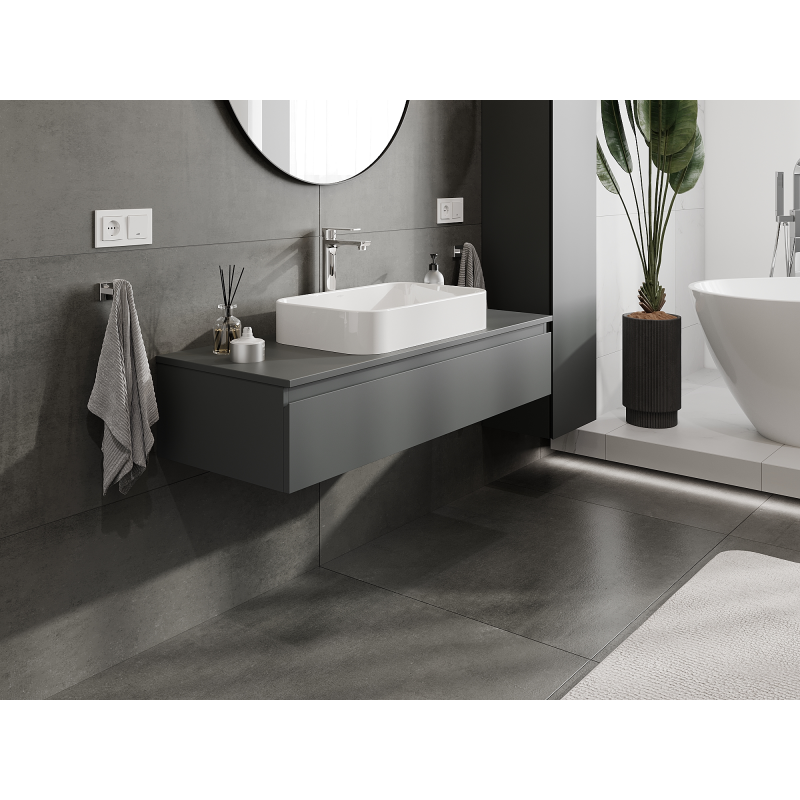 Mexen Orio armoire de salle de bain sous-lavabo 120 cm, 1 tiroir, graphite mat - 91A10-12023-1-BF66