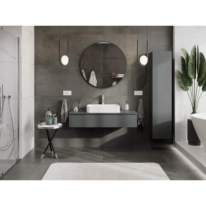 Mexen Orio badrumsskåp under tvättställ 120 cm, 1 låda, matt grafit - 91A10-12023-1-BF66