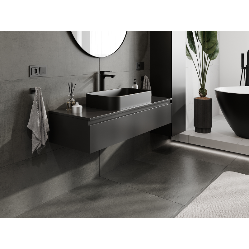 Mexen Orio armoire de salle de bains sous lavabo 120 cm, 1 tiroir, noir mat - 91A10-12023-1-BF71