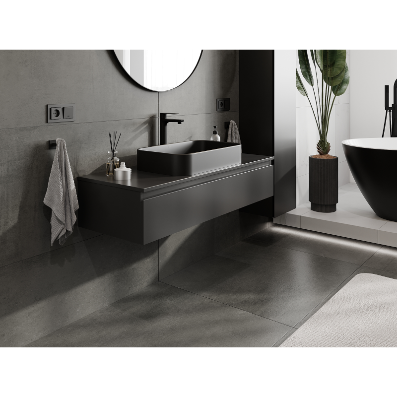 Mexen Orio ντουλάπι μπάνιου κάτω από τον νιπτήρα 120 cm, 1 συρτάρι, μαύρο ματ