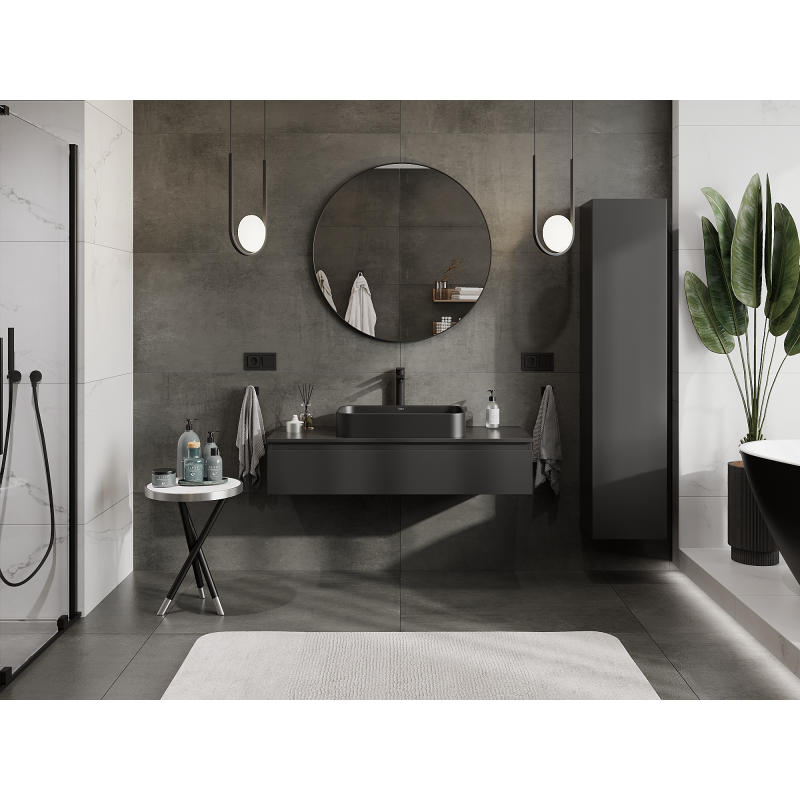 Mexen Orio badkamerkast onder wastafel 120 cm, 1 lade, zwarte mat - 91A10-12023-1-BF71