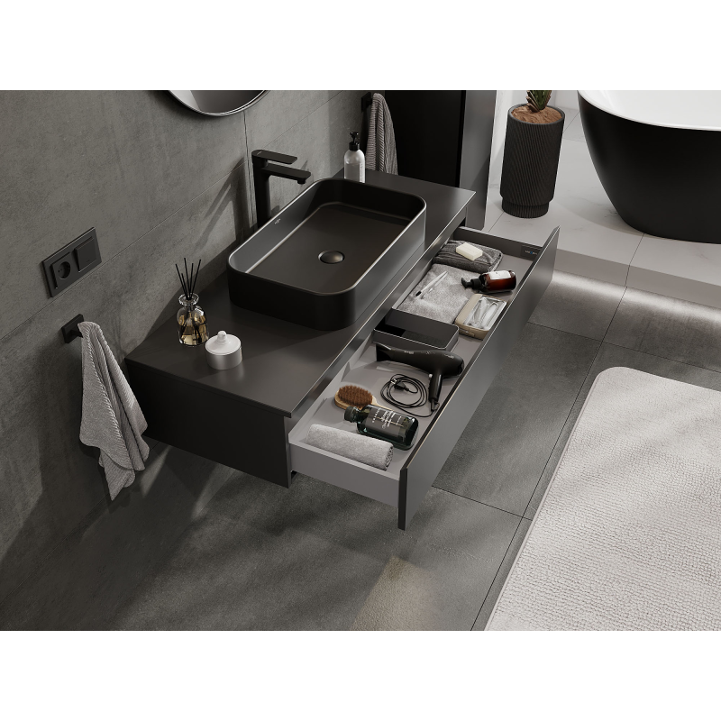 Mexen Orio badkamerkast onder wastafel 120 cm, 1 lade, zwarte mat - 91A10-12023-1-BF71