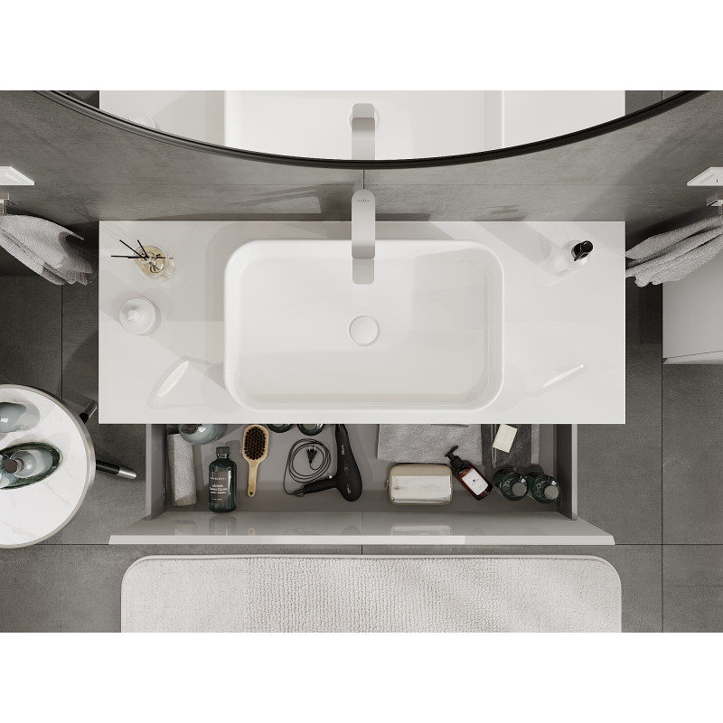 Mexen Orio meuble de salle de bains sous-vasque 120 cm, 1 tiroir, blanc brillant - 91A10-12047-1-BF00