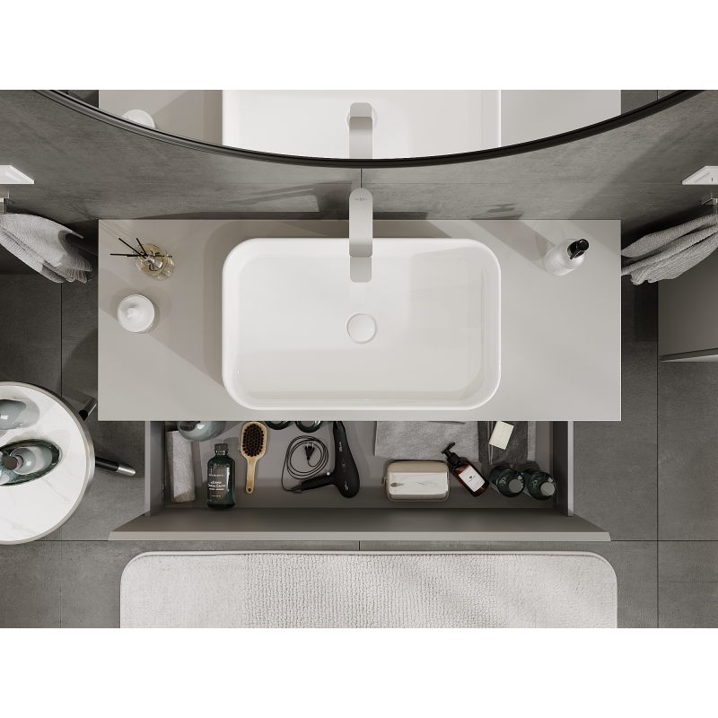 Mexen Orio mueble de baño debajo del lavabo 120 cm, 1 cajón, gris mate - 91A10-12047-1-BF62