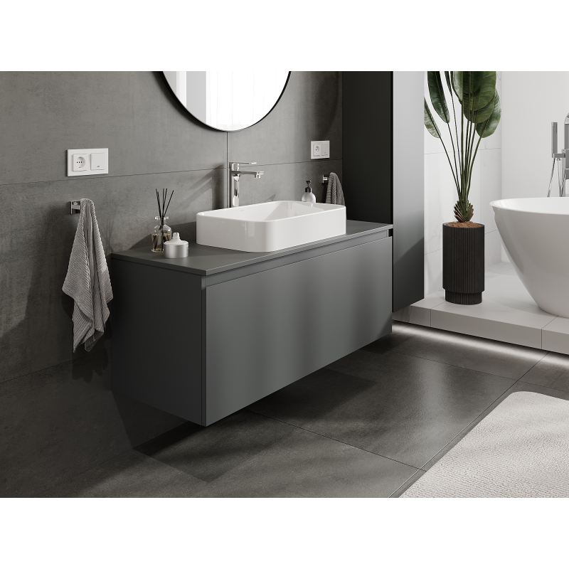 Mexen Orio meuble de salle de bain sous-lavabo 120 cm, 1 tiroir, graphite mat - 91A10-12047-1-BF66