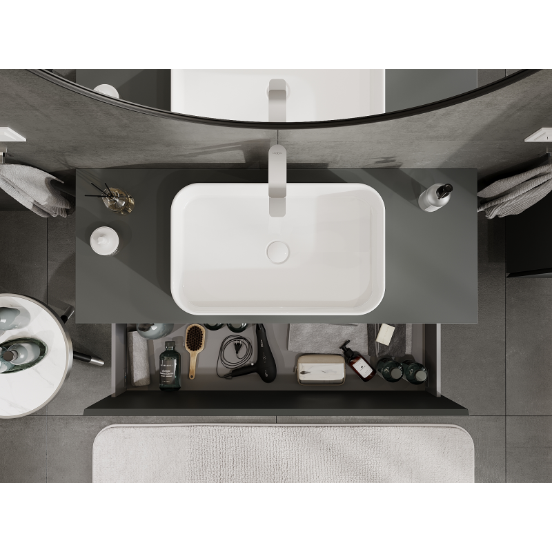 Mexen Orio ντουλάπι μπάνιου κάτω από τον νιπτήρα 120 cm, 1 συρτάρι, γραφίτης