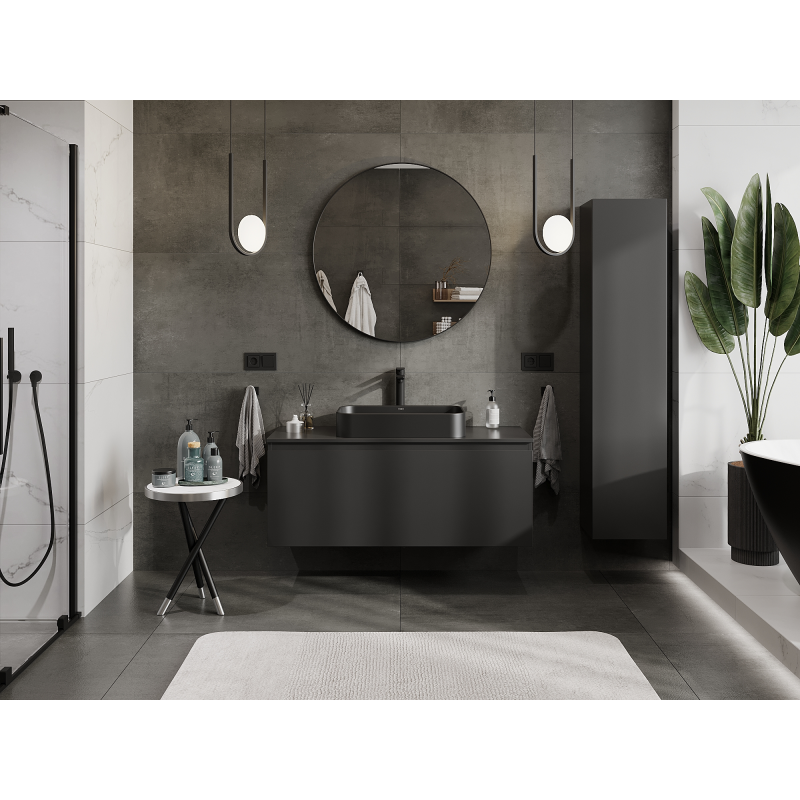 Mexen Orio badrumsskåp under tvättställ 120 cm, 1 låda, svart matt - 91A10-12047-1-BF71