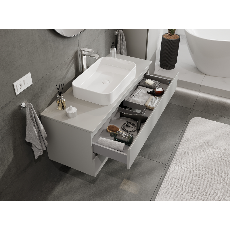 Mexen Orio ντουλάπι μπάνιου κάτω από νιπτήρα 120 cm, 2 συρτάρια, γκρι ματ