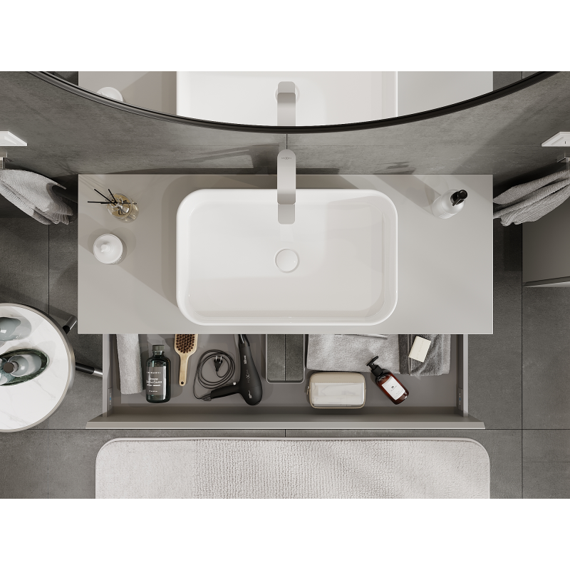 Mexen Orio armario de baño bajo lavabo 120 cm, 2 cajones, gris mate - 91A10-12047-2-BFF62