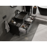 Mexen Orio bathroom cabinet for under sink, 120 cm, 2 drawers, black gloss - 91A10-12047-2-BFF70
