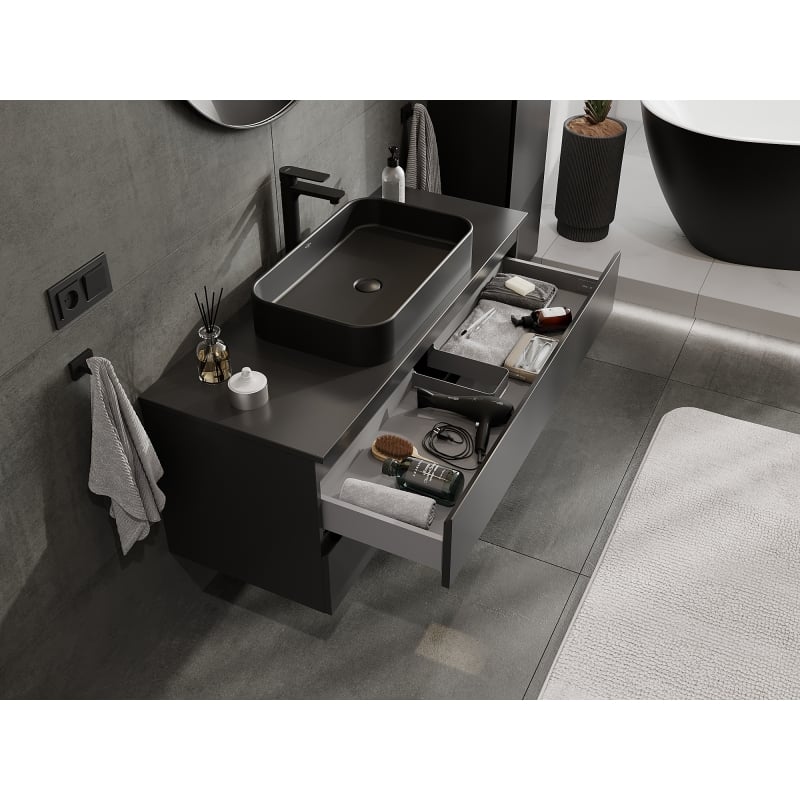 Mexen Orio WC kapp 120 cm, 2 sahtlit, must matt - 91A10-12047-2-BFF71