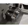 Mexen Orio bathroom cabinet for washbasin 120 cm, 2 drawers, black matt - 91A10-12047-2-BFF71