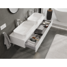 Mexen Orio bathroom cabinet for under-basin 140 cm, 1 drawer, white gloss - 91A10-14023-1-BF00