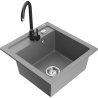 Mexen Vito évier de cuisine en granit 1 bac avec robinet de cuisine Telma, gris - 6503-71-670200-70