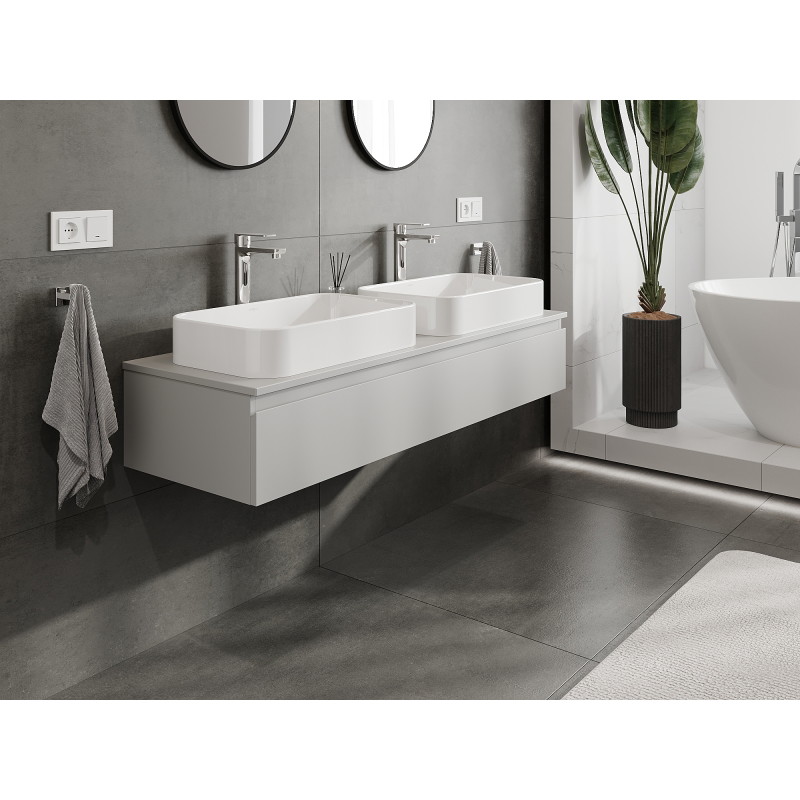 Mexen Orio 140 cm Sink Cabinet, 1 Drawer, Matte Grey - 91A10-14023-1-BF62