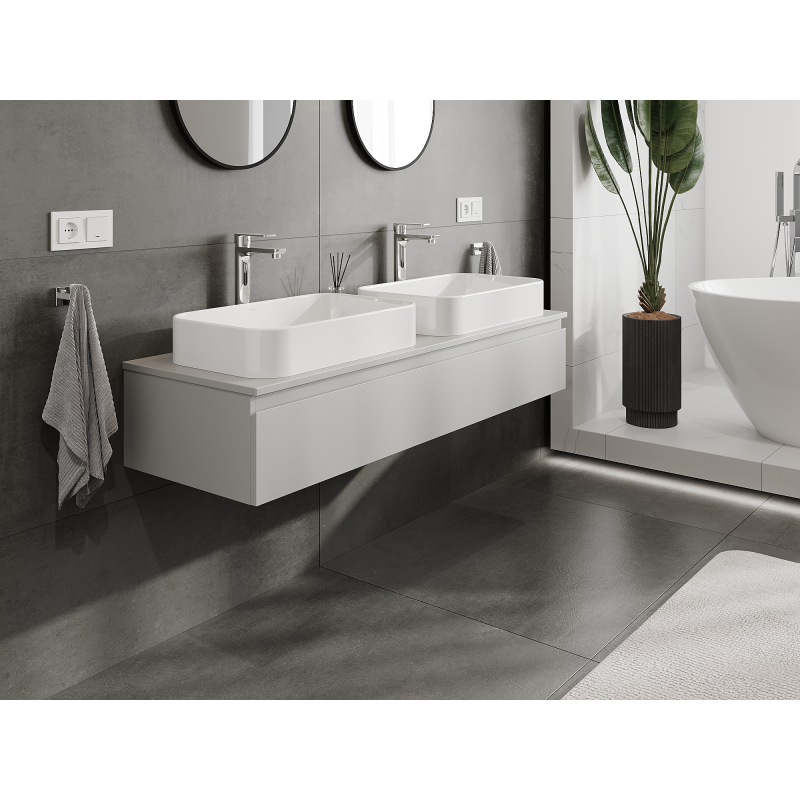 Mexen Orio armoire de salle de bain sous lavabo 140 cm, 1 tiroir, gris mat - 91A10-14023-1-BF62