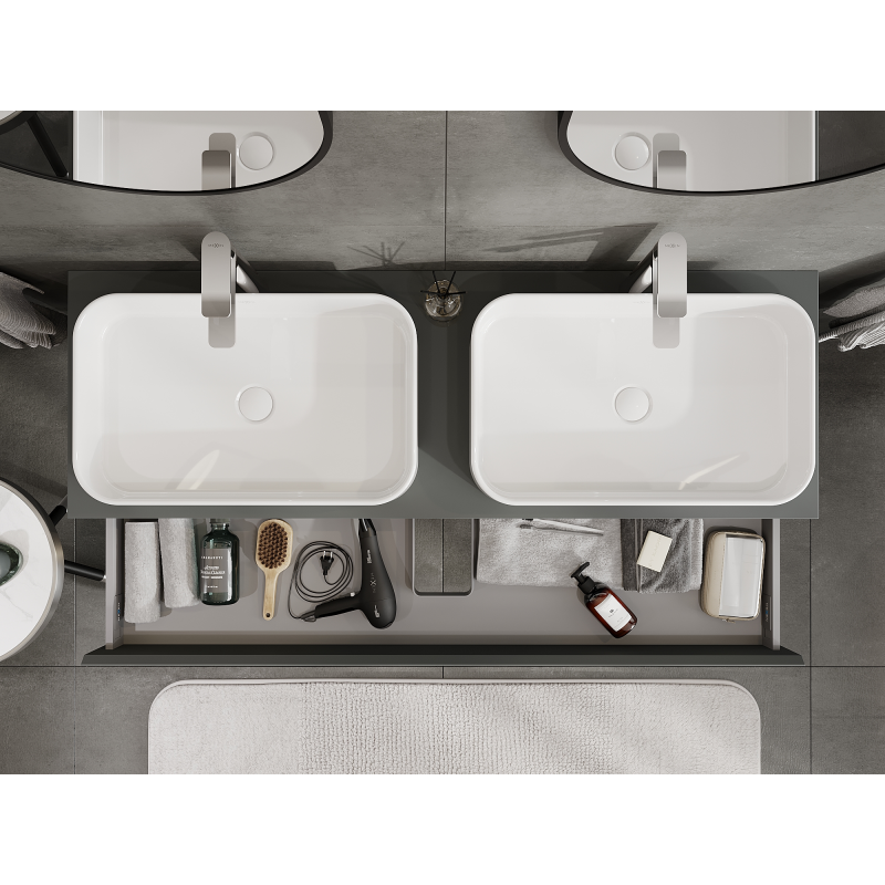 Mexen Orio mobile bagno sotto lavabo 140 cm, 1 cassetto, grafite opaco - 91A10-14023-1-BF66