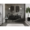 Mexen Orio 140 cm Under Sink Bathroom Cabinet, 1 Drawer, Black Gloss - 91A10-14023-1-BF70