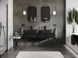 Mexen Orio armoire de salle de bain sous lavabo 140 cm, 1 tiroir, noir brillant - 91A10-14023-1-BF70