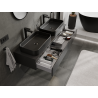 Mexen Orio 140 cm bathroom vanity unit, 1 drawer, black matte - 91A10-14023-1-BF71