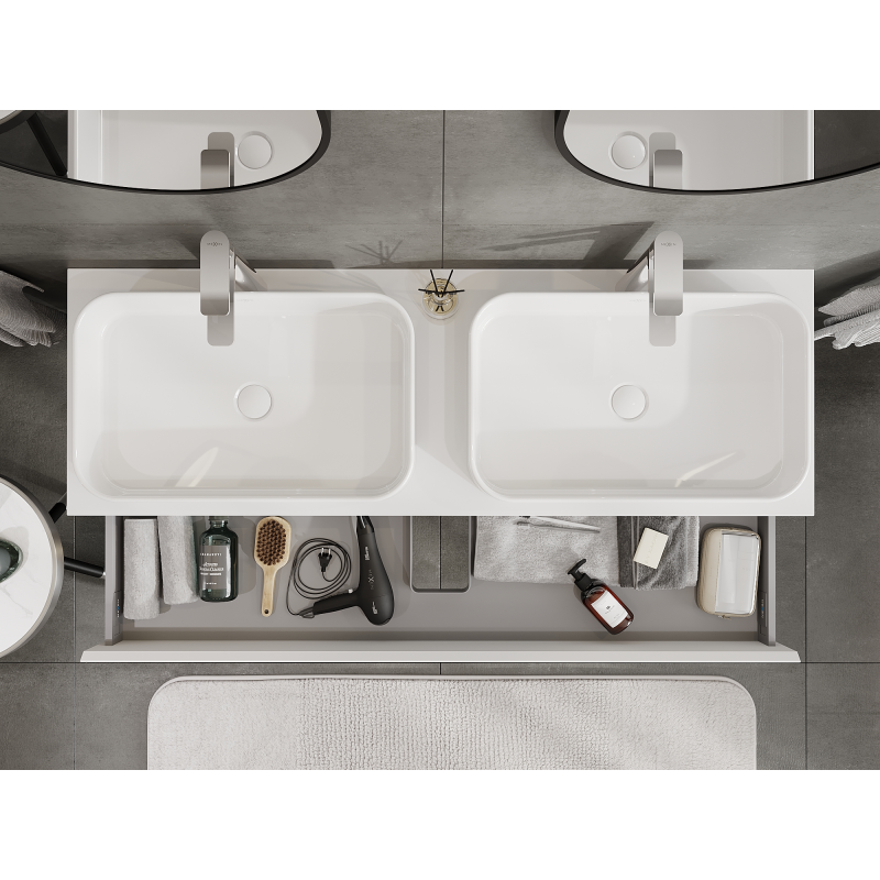 Mexen Orio badrumsskåp under tvättställ 140 cm, 1 låda, vit matt - 91A10-14023-1-BF01