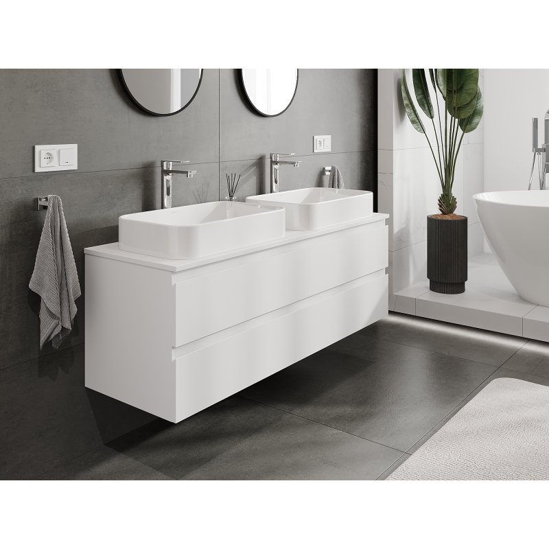 Mexen Orio armoire de salle de bain sous vasque 140 cm, 2 tiroirs, blanc mat - 91A10-14047-2-BFF01