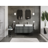 Mexen Orio bathroom cabinet for sink 140 cm, 2 drawers, matte graphite - 91A10-14047-2-BFF66