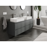 Mexen Orio bathroom cabinet for sink 140 cm, 2 drawers, matte graphite - 91A10-14047-2-BFF66