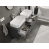Mexen Orio bathroom cabinet for sink 140 cm, 2 drawers, matte graphite - 91A10-14047-2-BFF66