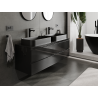Mexen Orio 140 cm bathroom cabinet, 2 drawers, black gloss - 91A10-14047-2-BFF70