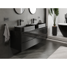 Mexen Orio mueble de baño bajo lavabo de 140 cm, 2 cajones, negro brillo - 91A10-14047-2-BFF70