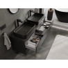 Mexen Orio 140 cm Bathroom Cabinet, 2 Drawers, Black Matte - 91A10-14047-2-BFF71