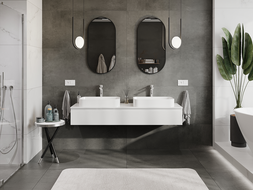 Mexen Orio meuble sous-lavabo 160 cm, 1 tiroir, blanc brillant - 91A10-16023-1-BF00