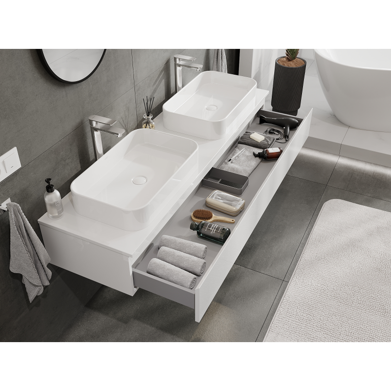 Mexen Orio badkamerkast onder wastafel 160 cm, 1 lade, witte glans - 91A10-16023-1-BF00