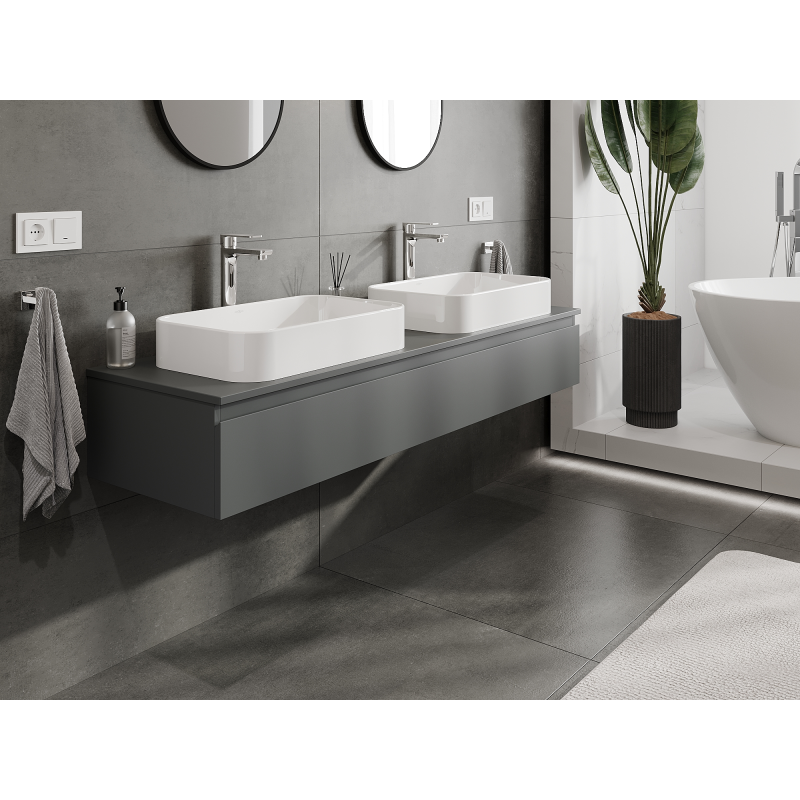 Mexen Orio badkamerkast onder de wastafel 160 cm, 1 lade, grafiet mat - 91A10-16023-1-BF66