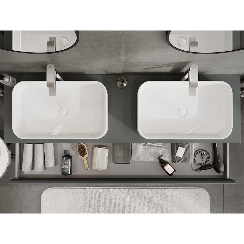 Mexen Orio bathroom cabinet for under sink 160 cm, 1 drawer, matte graphite - 91A10-16023-1-BF66