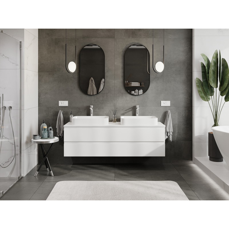 Mexen Orio bathroom vanity unit 160 cm, 2 drawers, white matte - 91A10-16047-2-BFF01
