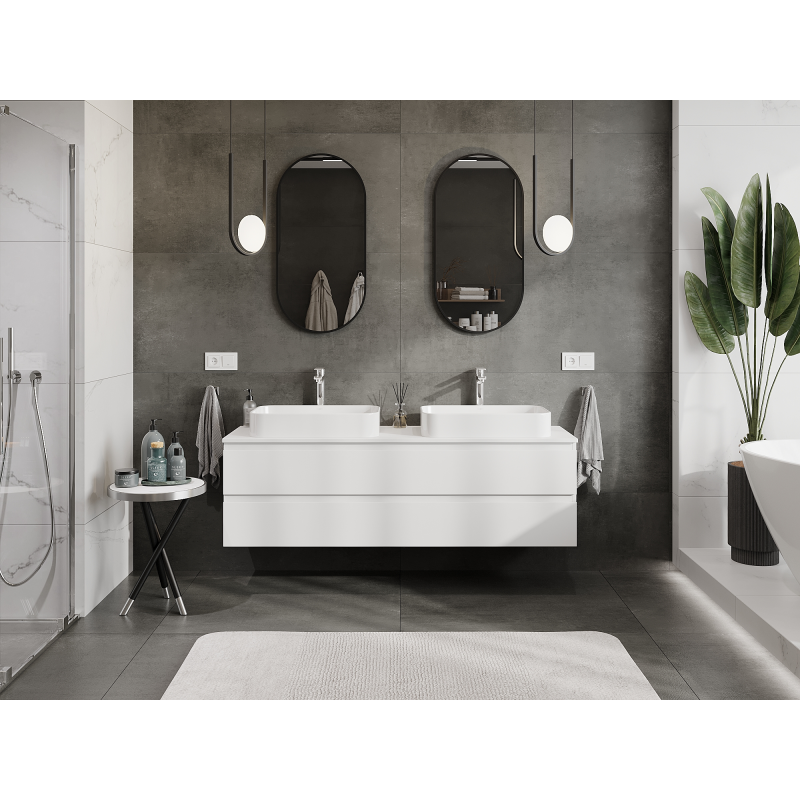 Mexen Orio meuble de salle de bain sous-vasque 160 cm, 2 tiroirs, blanc mat - 91A10-16047-2-BFF01