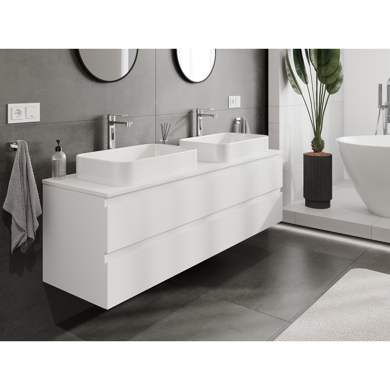 Mexen Orio meuble de salle de bain sous-vasque 160 cm, 2 tiroirs, blanc mat - 91A10-16047-2-BFF01