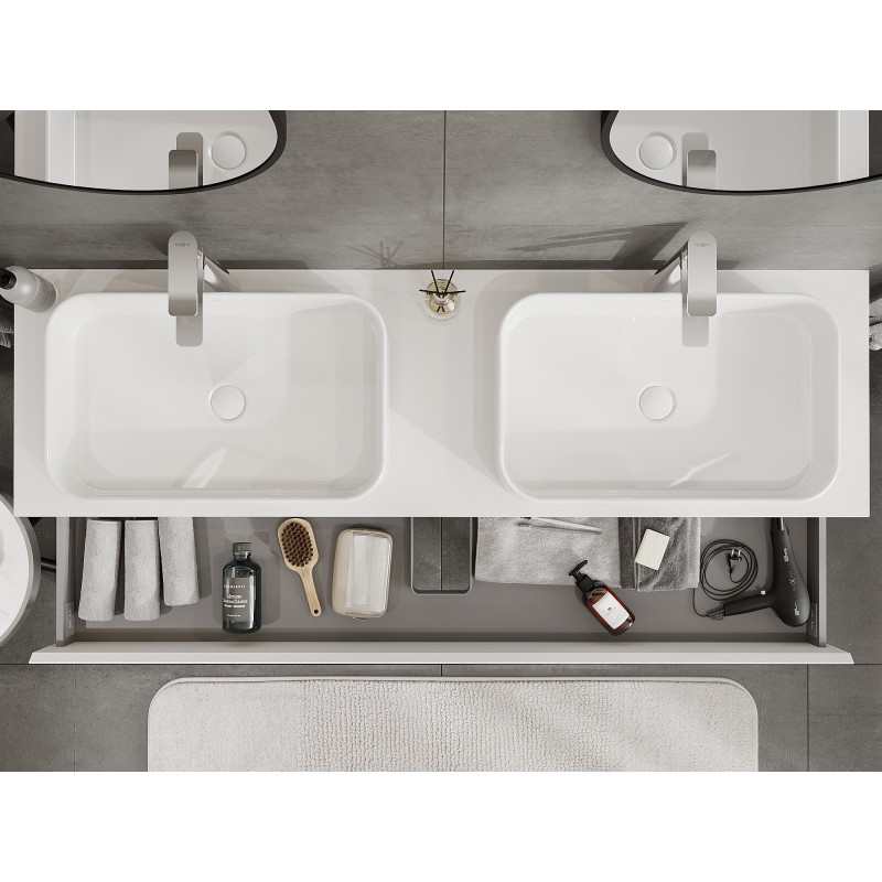 Mexen Orio bathroom vanity unit 160 cm, 2 drawers, white matte - 91A10-16047-2-BFF01