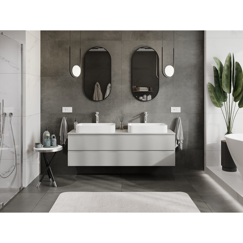 Mexen Orio meuble de salle de bain sous lavabo 160 cm, 2 tiroirs, gris mat - 91A10-16047-2-BFF62